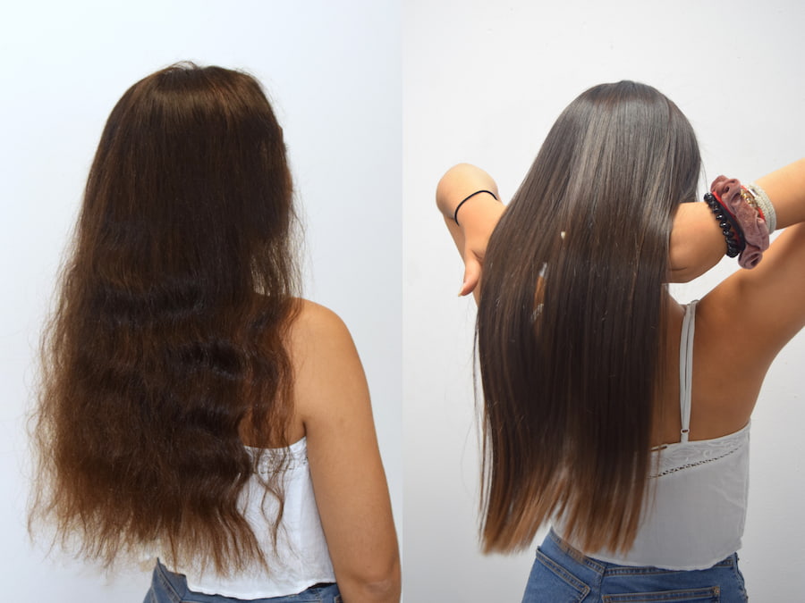 The result of our keratin straightening products.